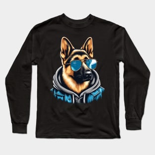 German Shepherd With Sunglasses Long Sleeve T-Shirt